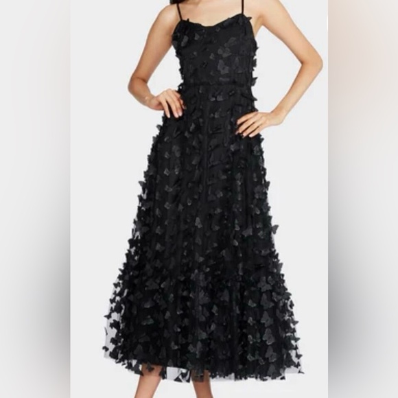 Betsey Johnson Dresses & Skirts - Betsey Johnson Black bodice butterfly  Appliqué corset Maxi Dress size XXL